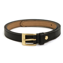 Load image into Gallery viewer, VSI DRINA Cintura nera fina mela fibbia quadrata oro vegan ecologica