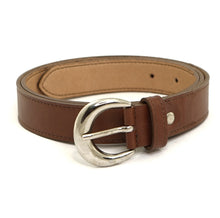 Load image into Gallery viewer, VSI VIV Cintura vegan marrone mais fibbia tonda argento artigianale Made in Italy