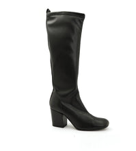 Load image into Gallery viewer, VSI BLER Stivali con tacco vegan neri gambale elasticizzato zip made in Italy