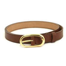 Load image into Gallery viewer, VSI TRINITY Cintura vegan marrone mais fibbia oro ovale allungata artigianale Made in Italy
